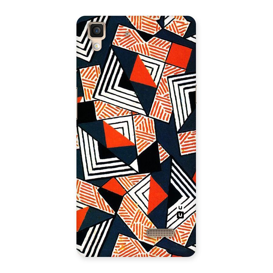 Colored Cuts Pattern Back Case for Oppo R7