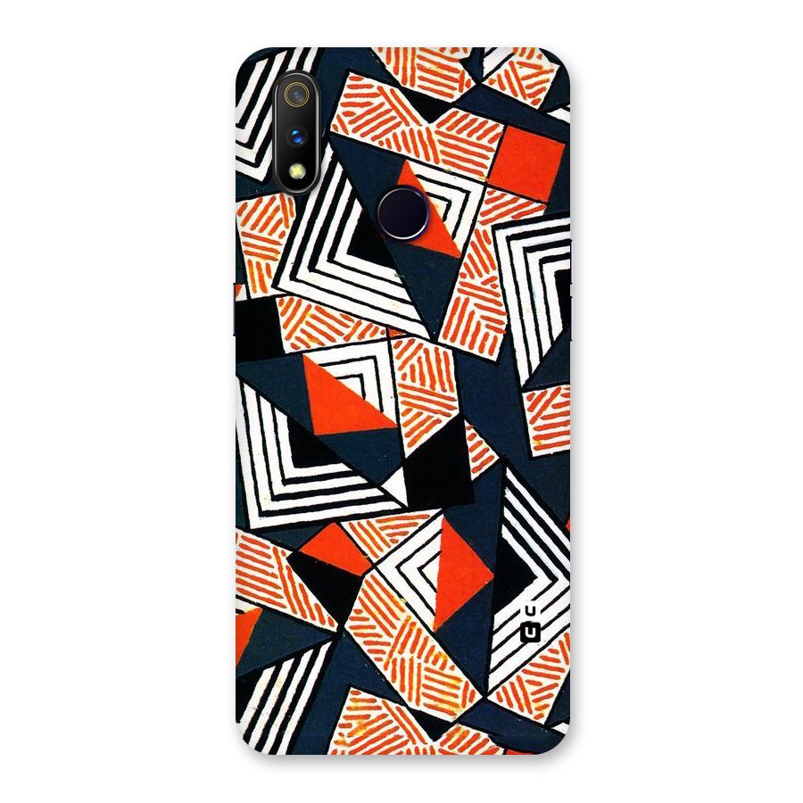 Colored Cuts Pattern Back Case for Realme 3 Pro