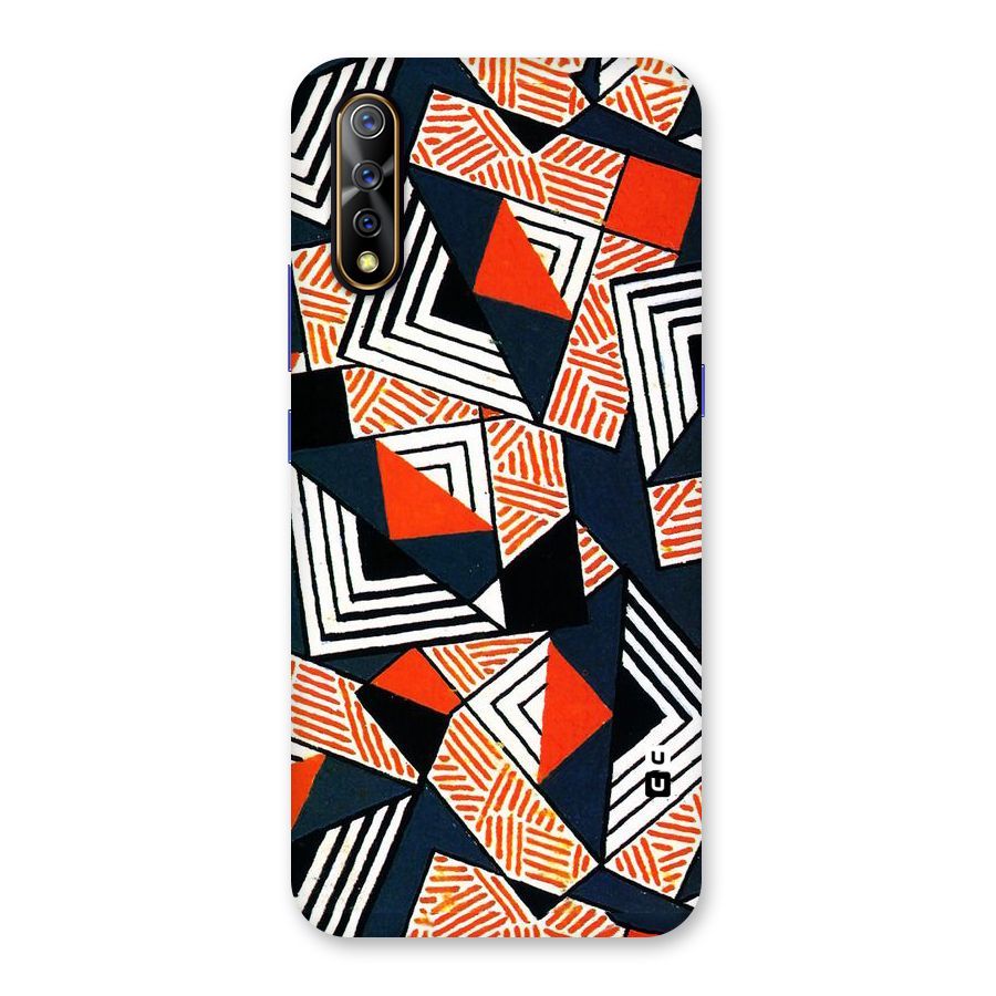 Colored Cuts Pattern Back Case for Vivo S1