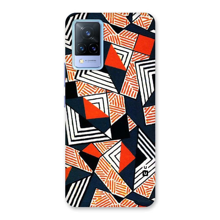 Colored Cuts Pattern Back Case for Vivo V21 5G