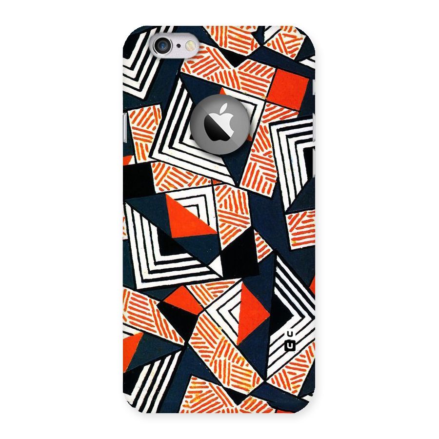 Colored Cuts Pattern Back Case for iPhone 6 Logo Cut