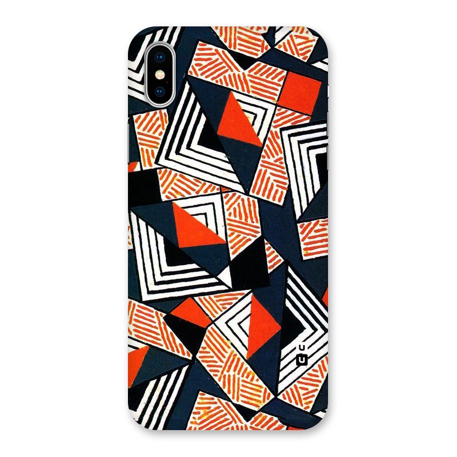 Colored Cuts Pattern Back Case for iPhone XS