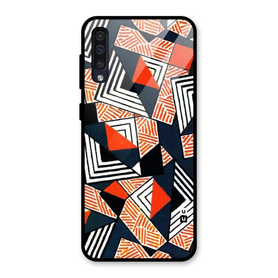 Colored Cuts Pattern Glass Back Case for Galaxy A30s
