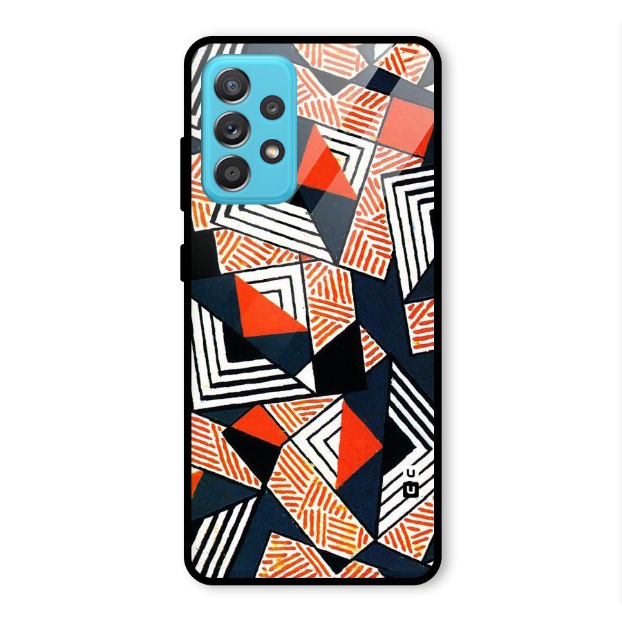Colored Cuts Pattern Glass Back Case for Galaxy A52s 5G