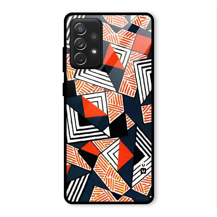 Colored Cuts Pattern Glass Back Case for Galaxy A72
