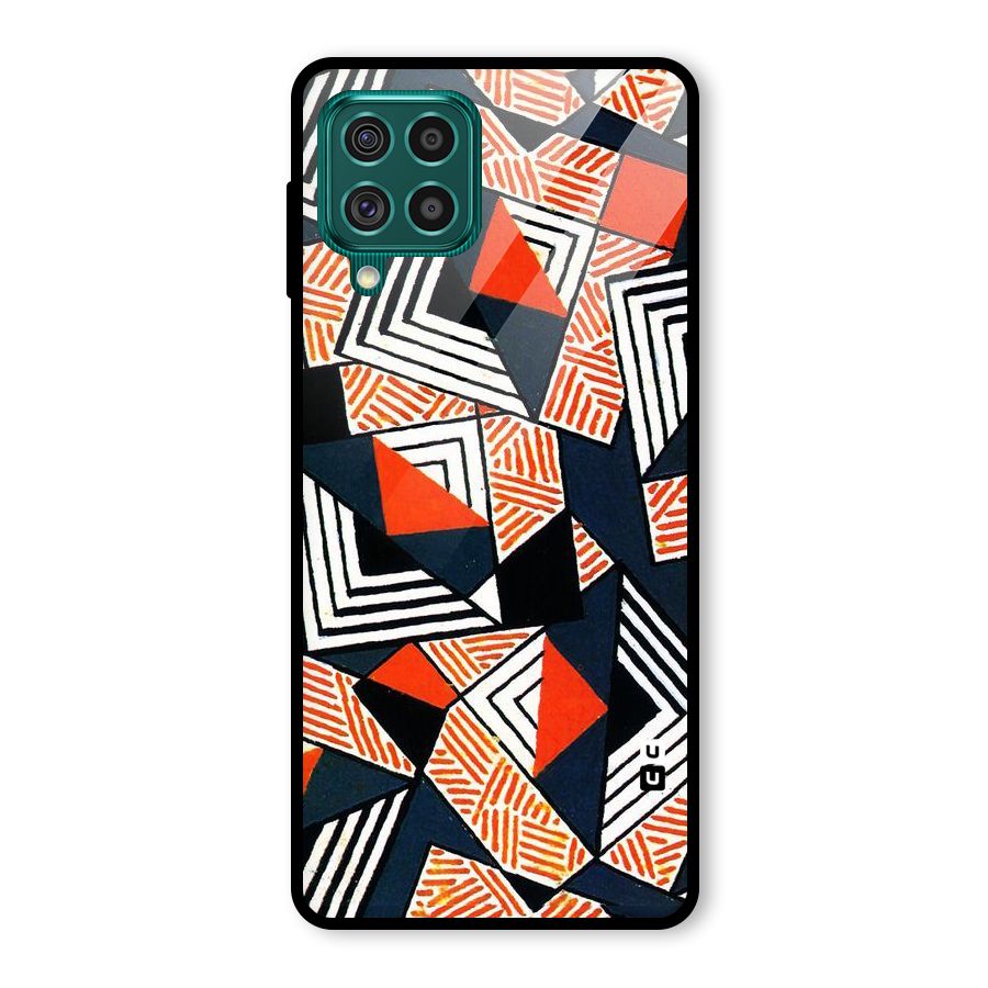 Colored Cuts Pattern Glass Back Case for Galaxy F62