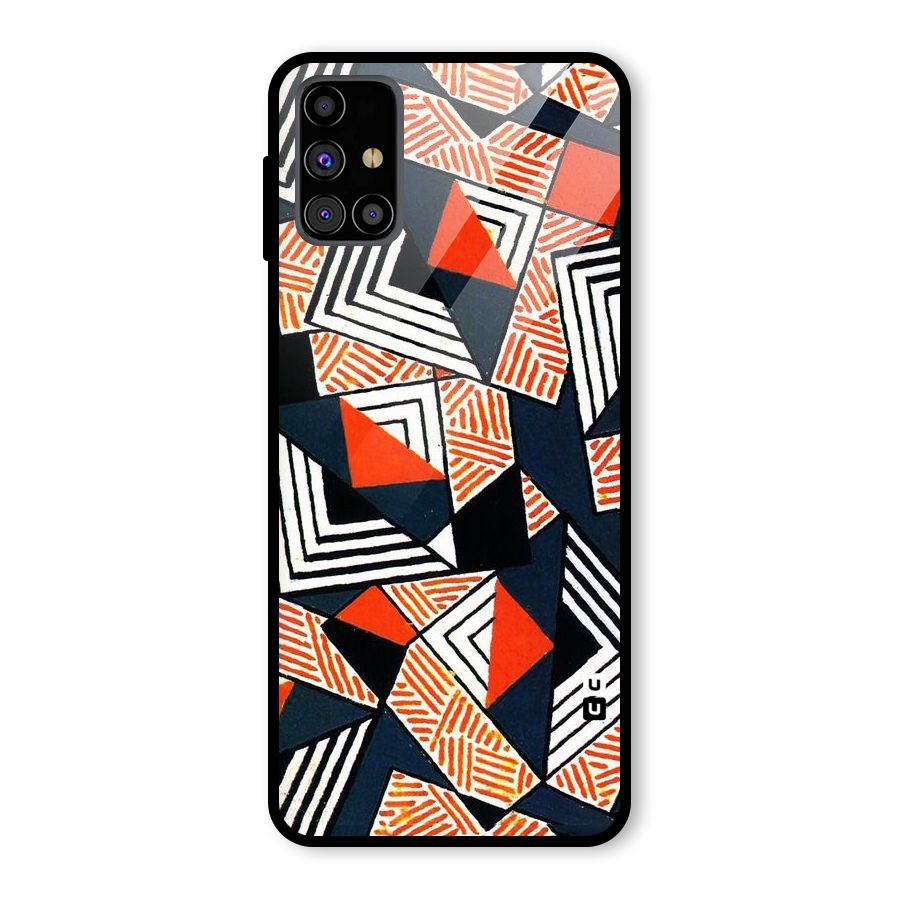 Colored Cuts Pattern Glass Back Case for Galaxy M31s