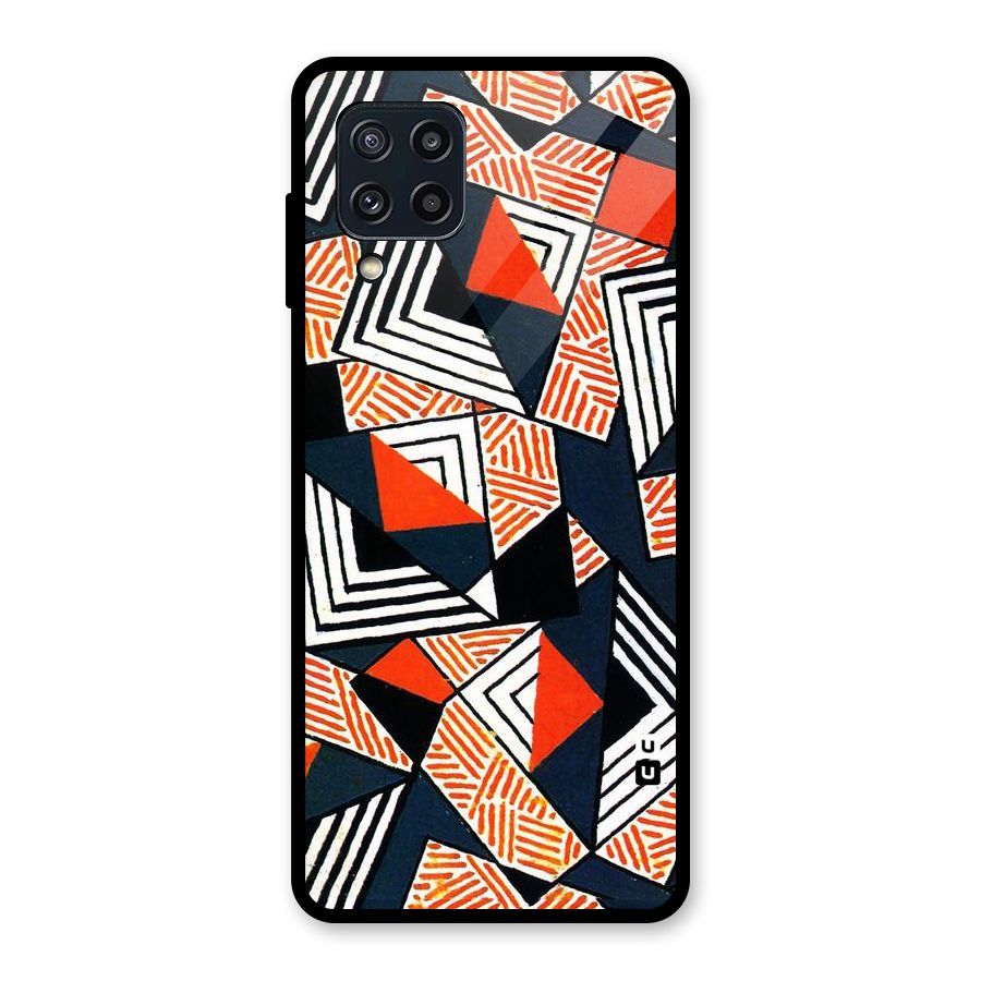 Colored Cuts Pattern Glass Back Case for Galaxy M32