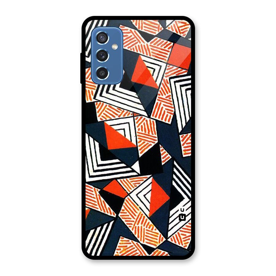Colored Cuts Pattern Glass Back Case for Galaxy M52 5G