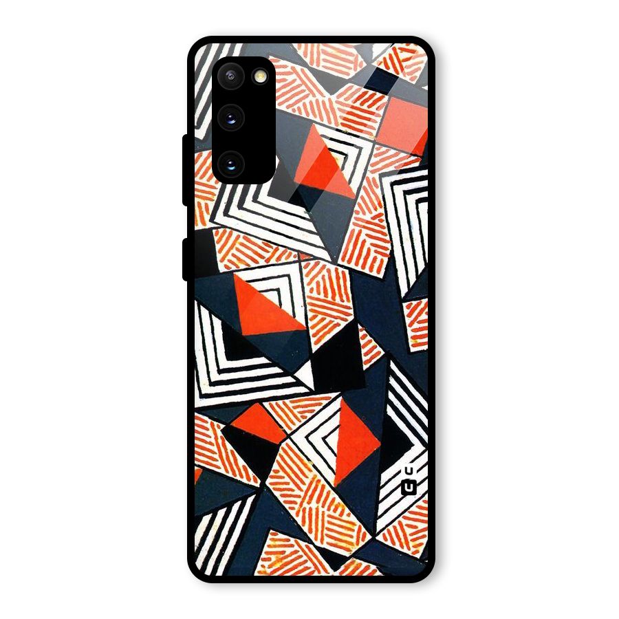 Colored Cuts Pattern Glass Back Case for Galaxy S20 FE 5G