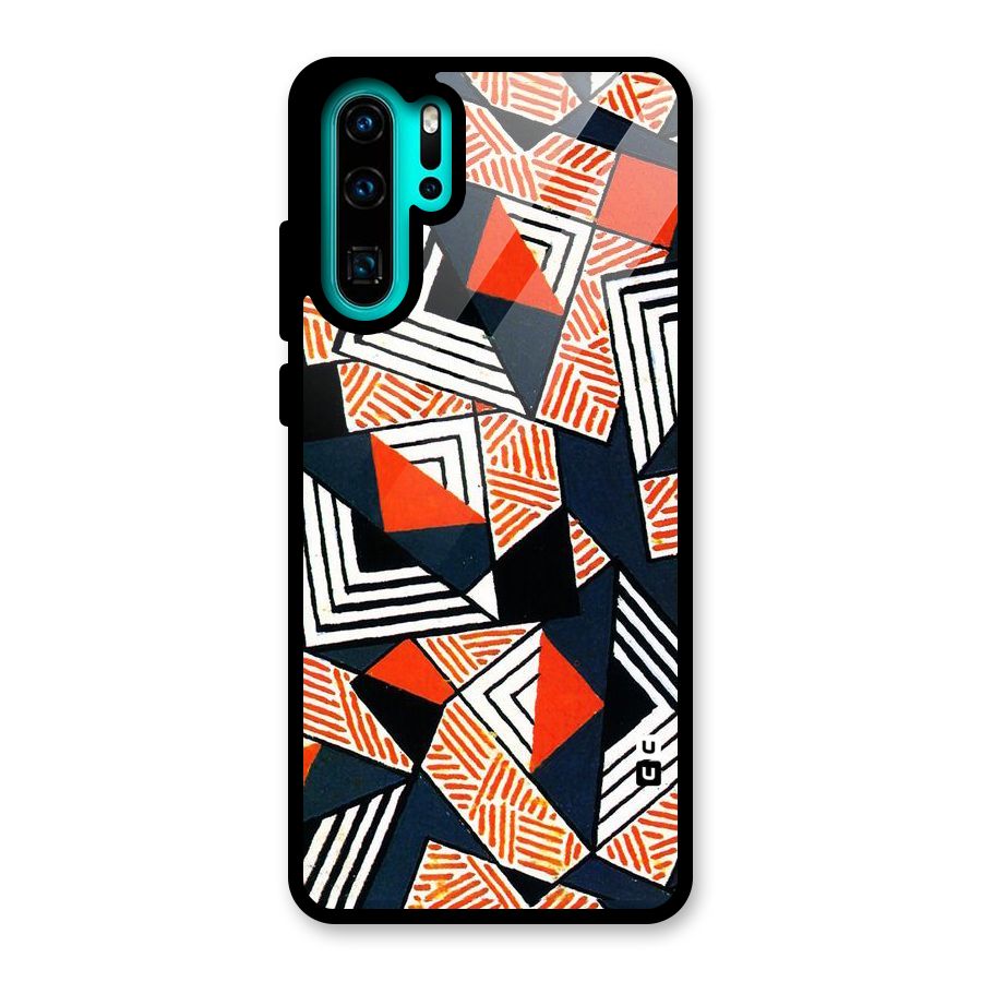Colored Cuts Pattern Glass Back Case for Huawei P30 Pro