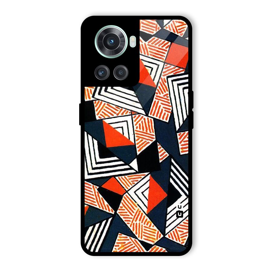 Colored Cuts Pattern Glass Back Case for OnePlus 10R