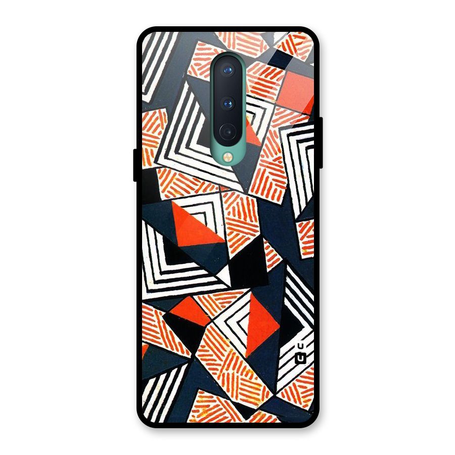 Colored Cuts Pattern Glass Back Case for OnePlus 8