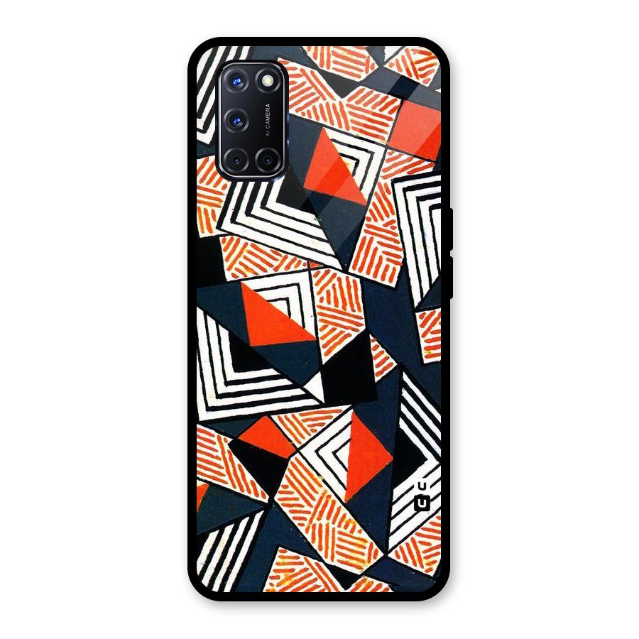 Colored Cuts Pattern Glass Back Case for Oppo A52