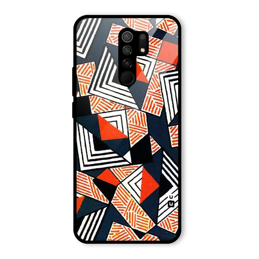 Colored Cuts Pattern Glass Back Case for Poco M2