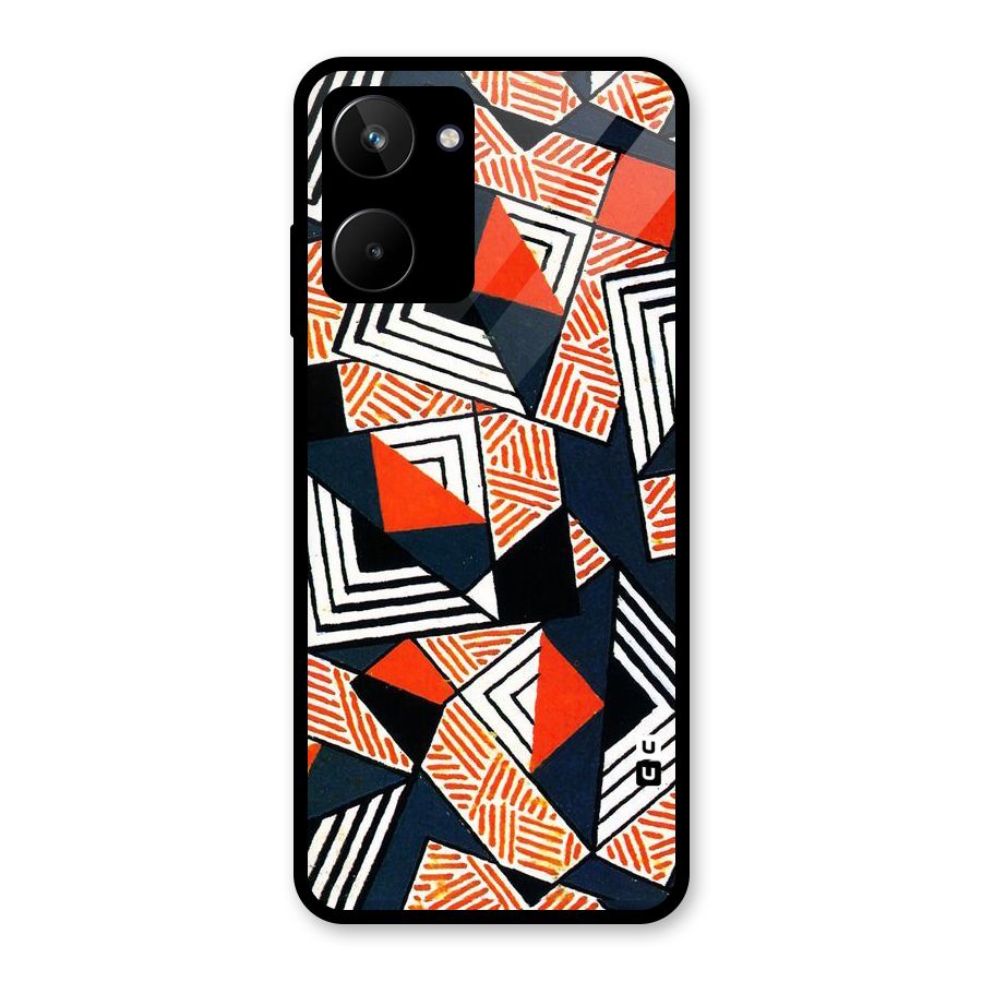 Colored Cuts Pattern Glass Back Case for Realme 10