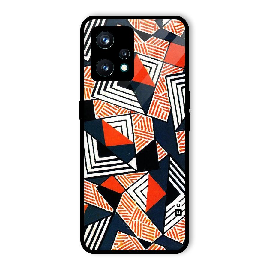 Colored Cuts Pattern Glass Back Case for Realme 9 Pro Plus 5G