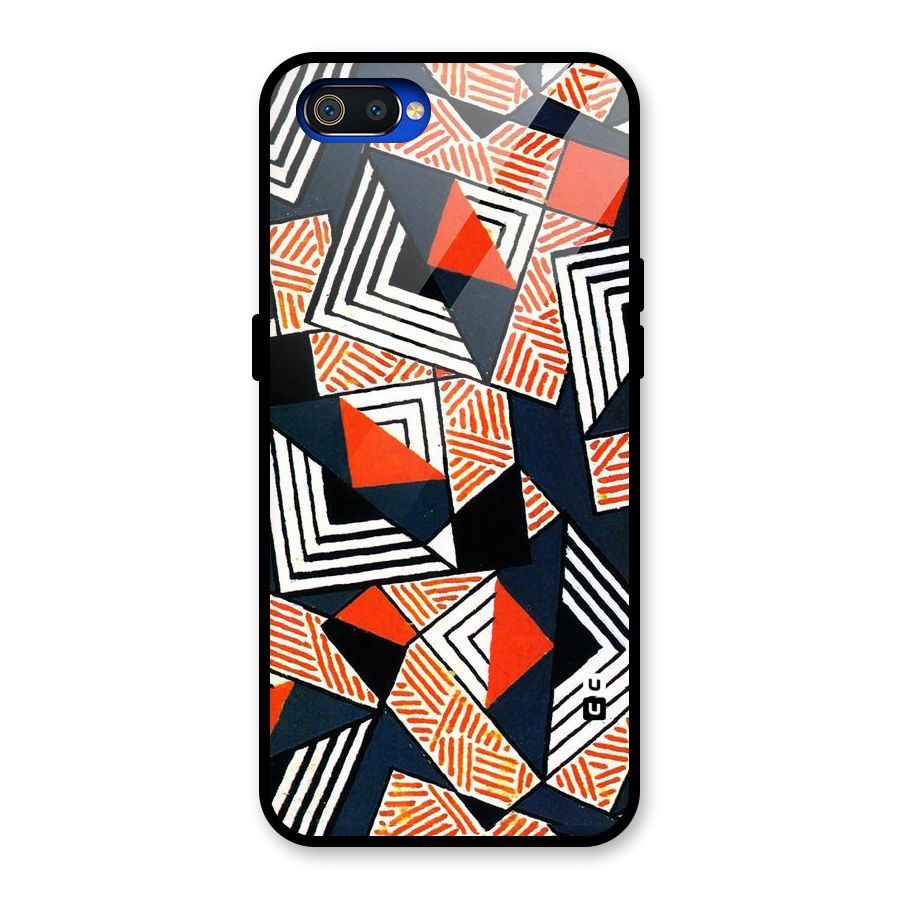 Colored Cuts Pattern Glass Back Case for Realme C2