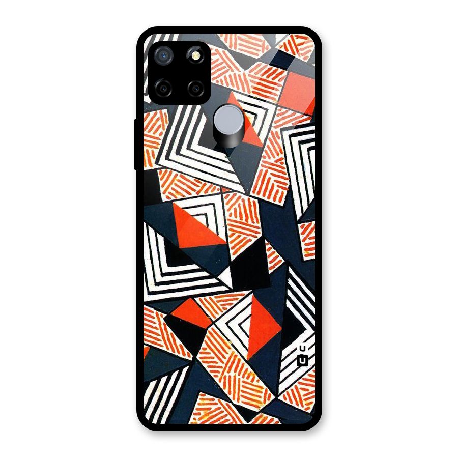 Colored Cuts Pattern Glass Back Case for Realme Narzo 20