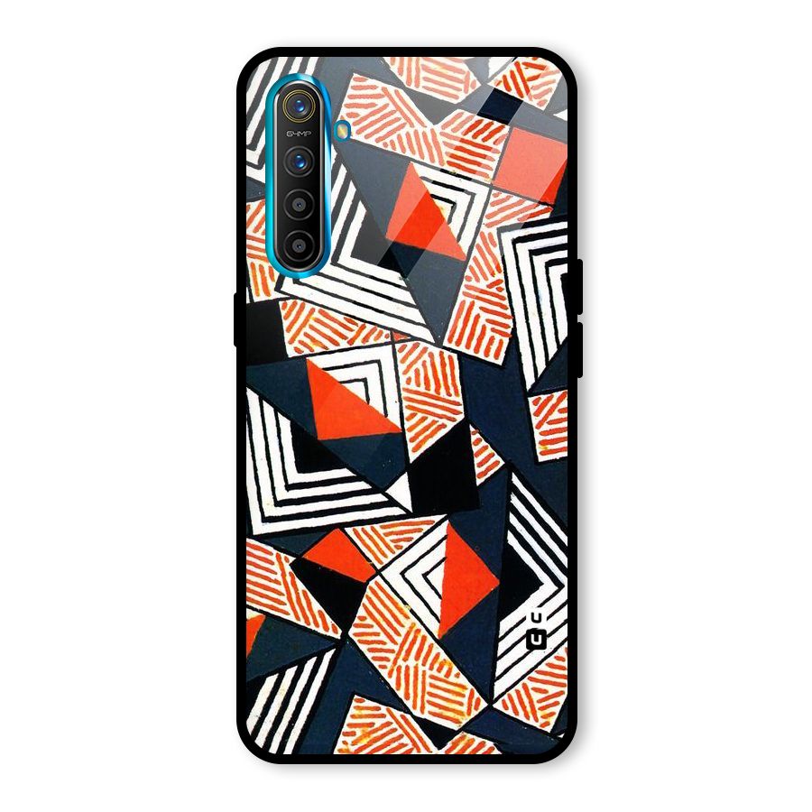 Colored Cuts Pattern Glass Back Case for Realme X2