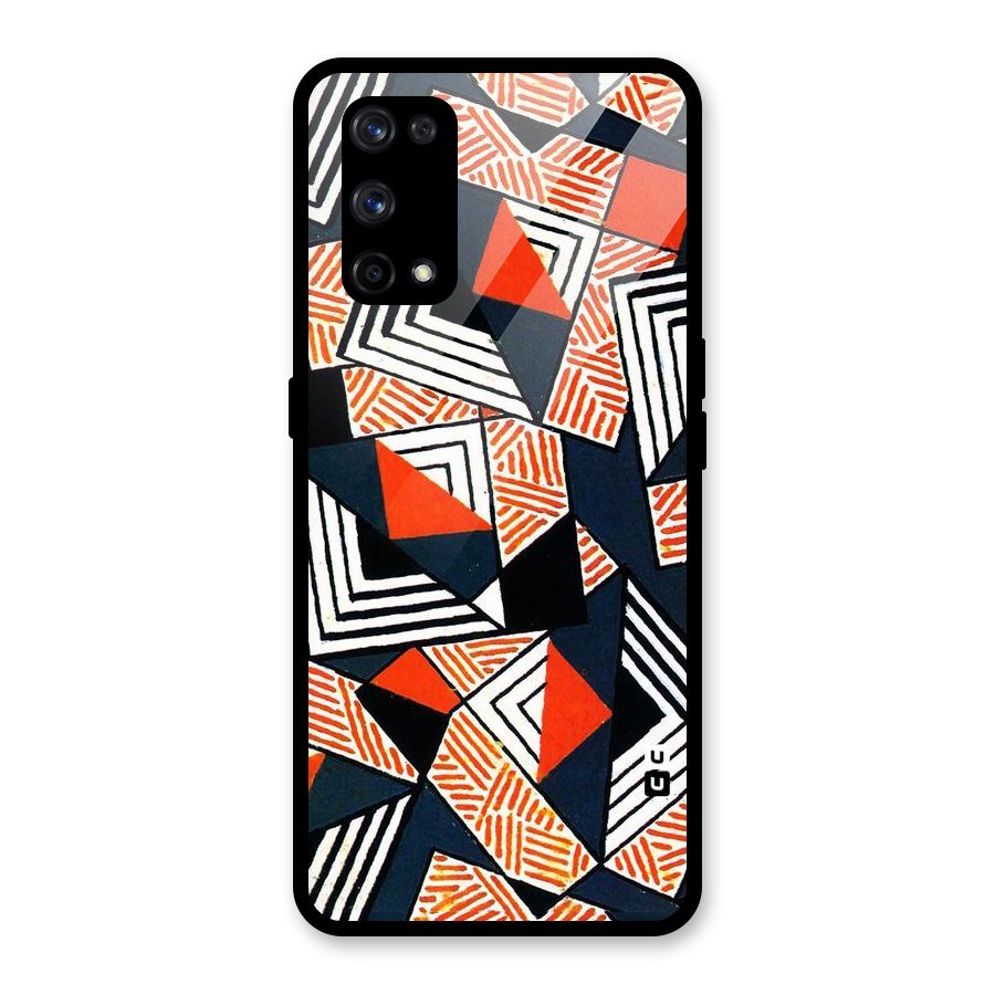 Colored Cuts Pattern Glass Back Case for Realme X7 Pro