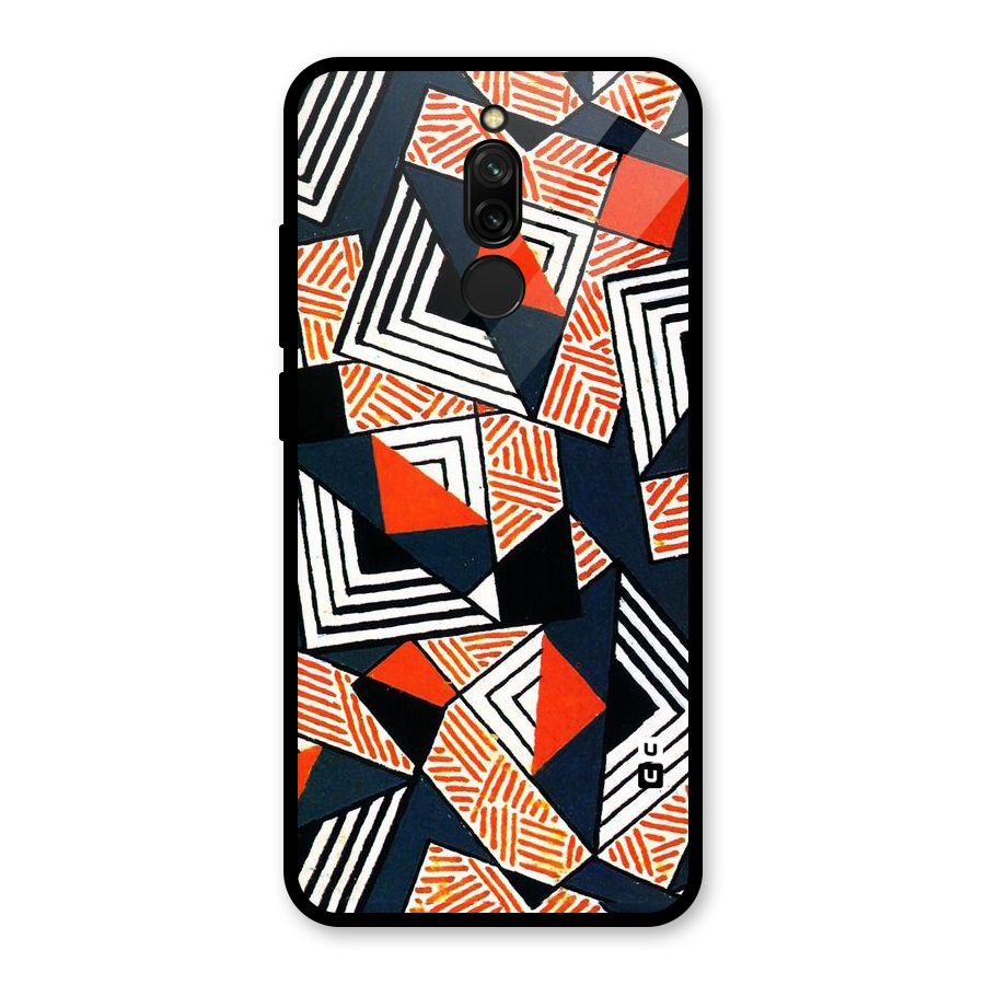 Colored Cuts Pattern Glass Back Case for Redmi 8