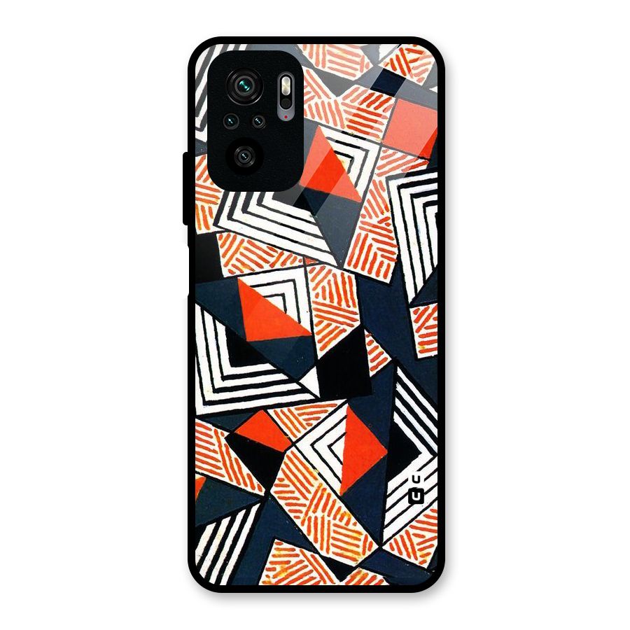 Colored Cuts Pattern Glass Back Case for Redmi Note 10S