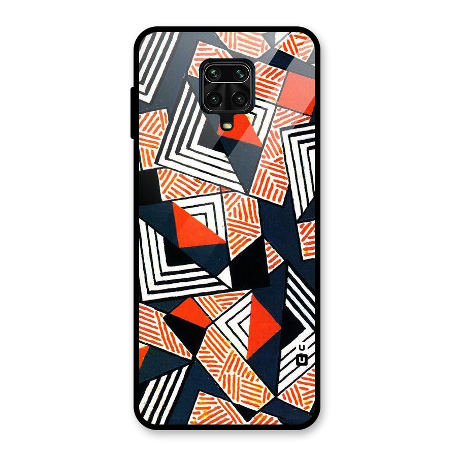 Colored Cuts Pattern Glass Back Case for Redmi Note 10 Lite
