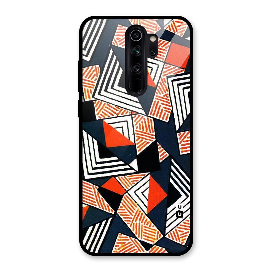 Colored Cuts Pattern Glass Back Case for Redmi Note 8 Pro
