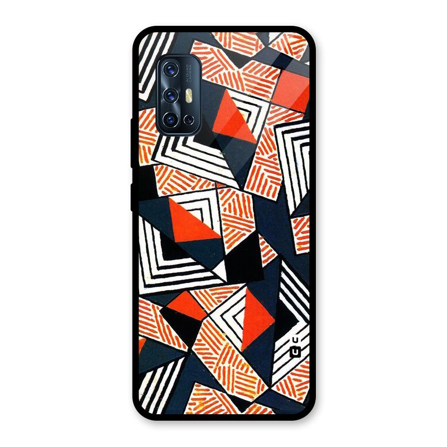 Colored Cuts Pattern Glass Back Case for Vivo V17