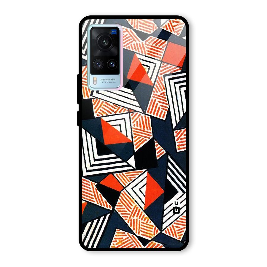 Colored Cuts Pattern Glass Back Case for Vivo X60