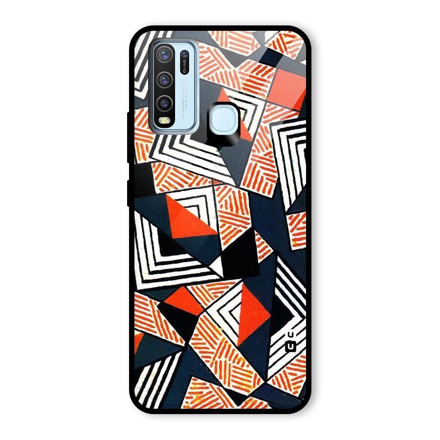 Colored Cuts Pattern Glass Back Case for Vivo Y50