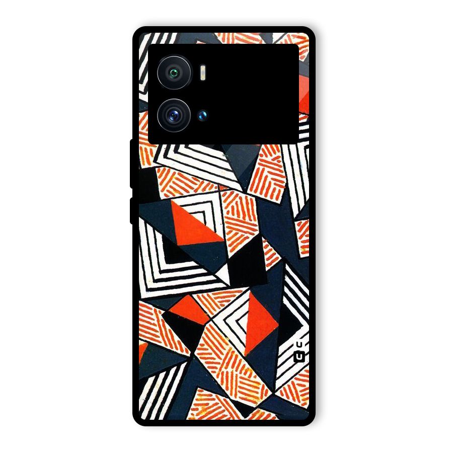 Colored Cuts Pattern Glass Back Case for Vivo iQOO 9 Pro