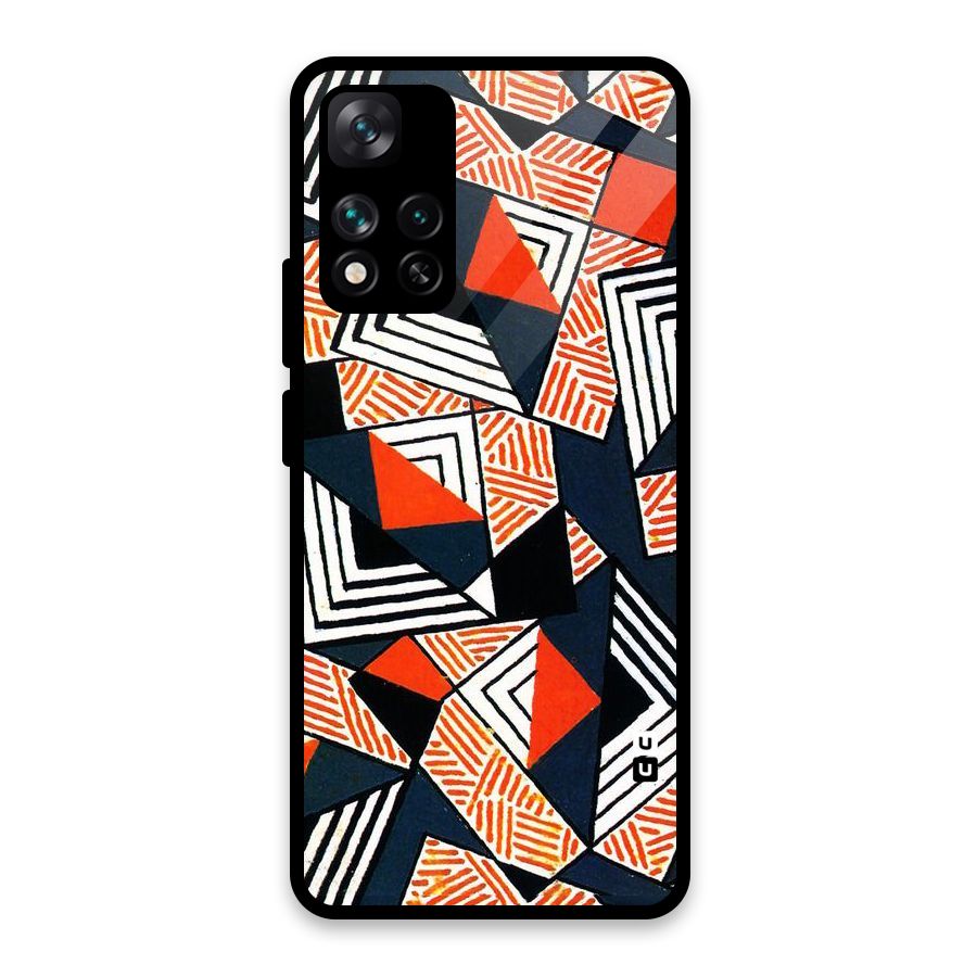 Colored Cuts Pattern Glass Back Case for Xiaomi 11i HyperCharge 5G