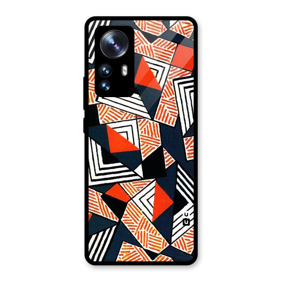 Colored Cuts Pattern Glass Back Case for Xiaomi 12 Pro