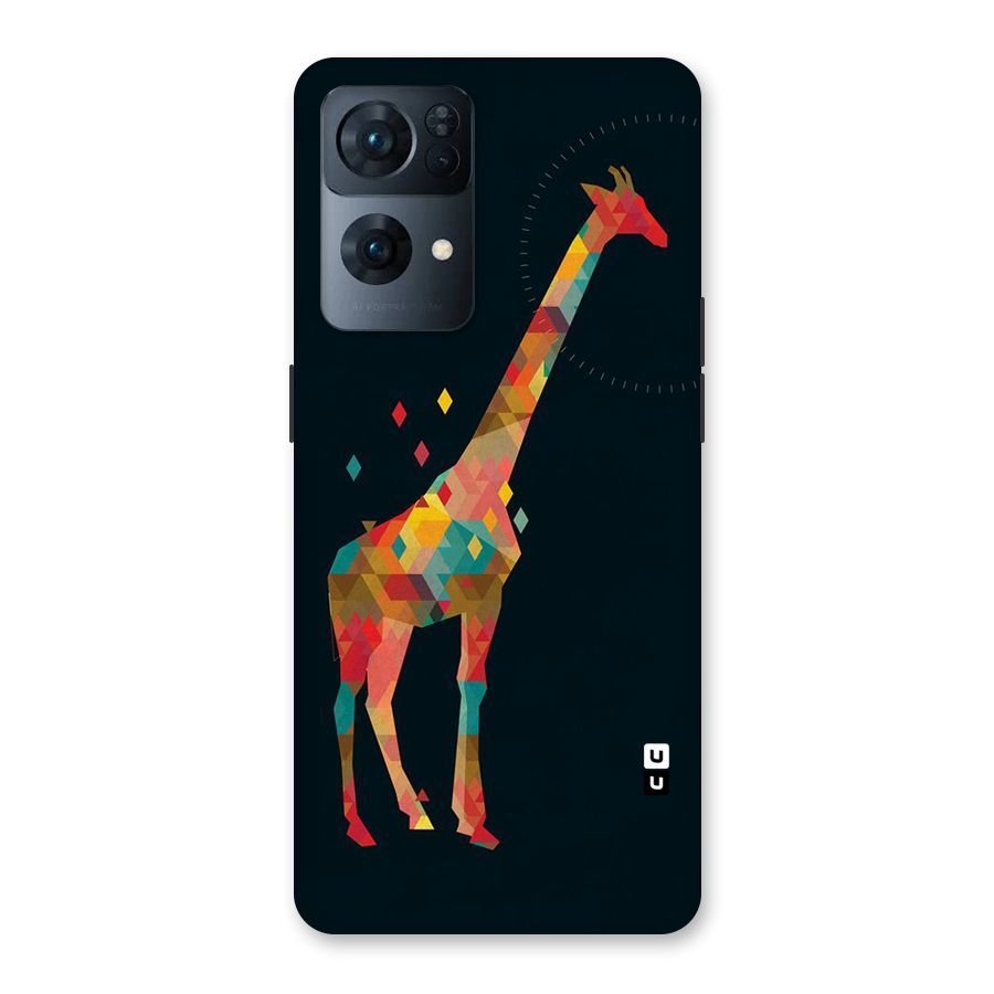 Colored Giraffe Back Case for Oppo Reno7 Pro 5G