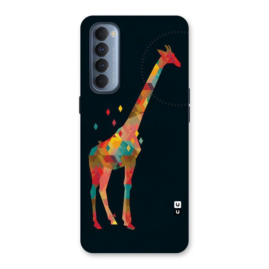 Colored Giraffe Back Case for Reno4 Pro