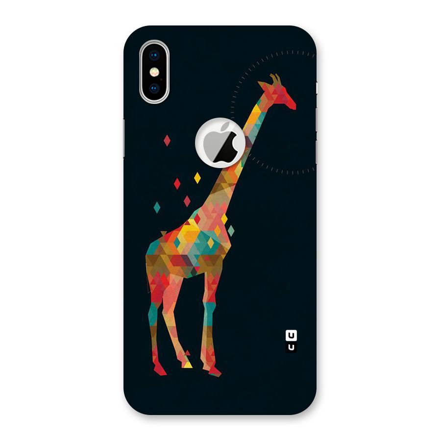 Colored Giraffe Back Case for iPhone X Logo Cut
