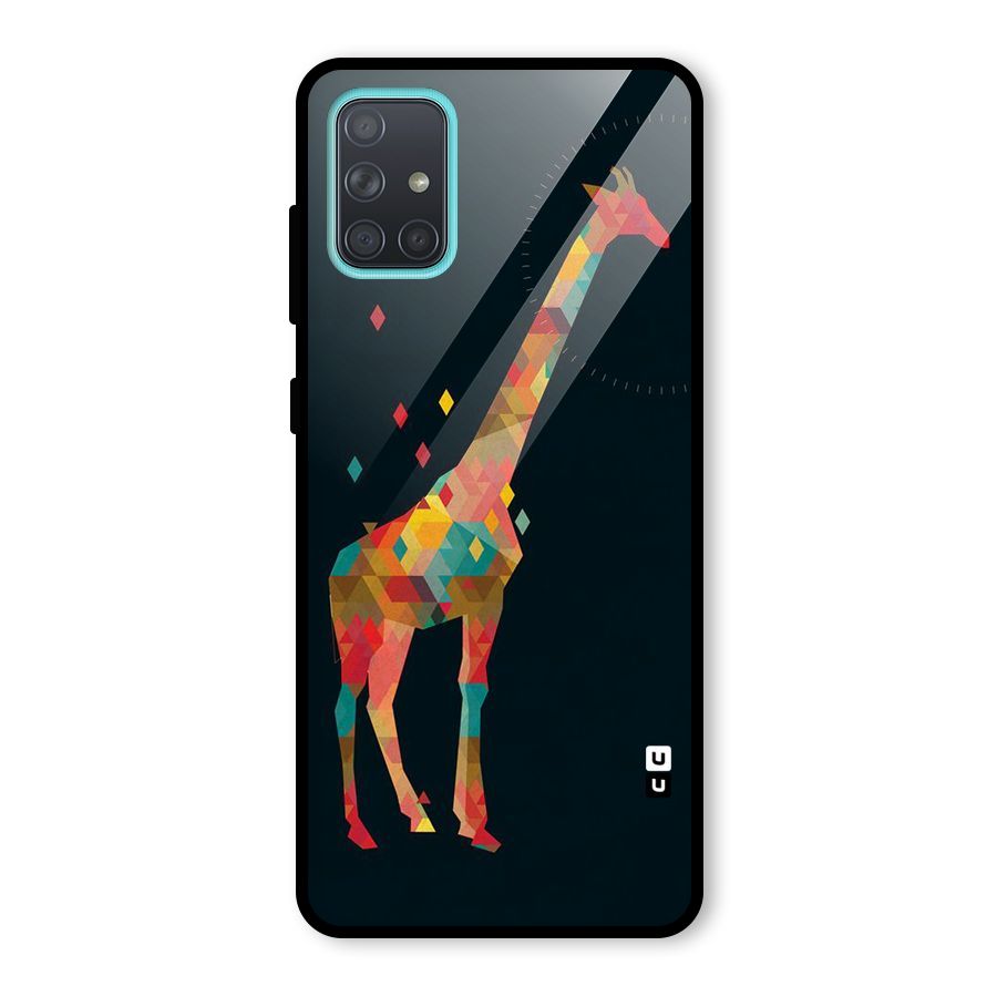 Colored Giraffe Glass Back Case for Galaxy A71