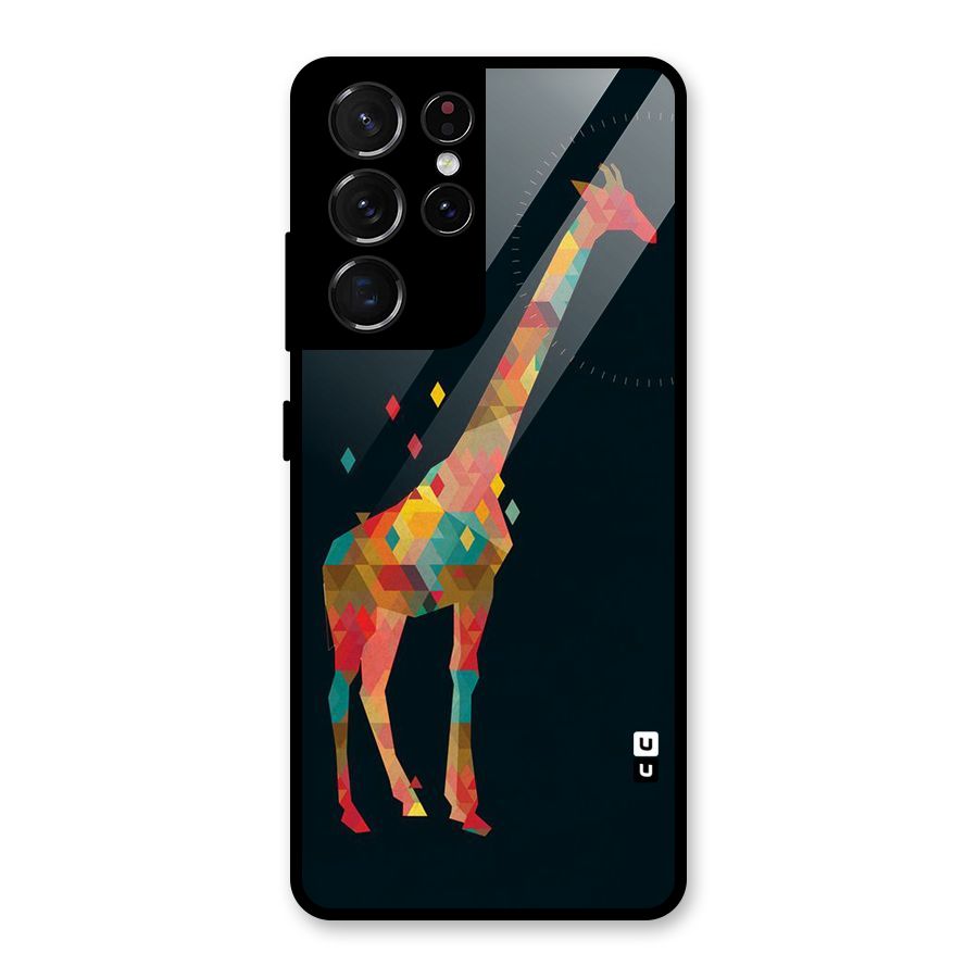 Colored Giraffe Glass Back Case for Galaxy S21 Ultra 5G