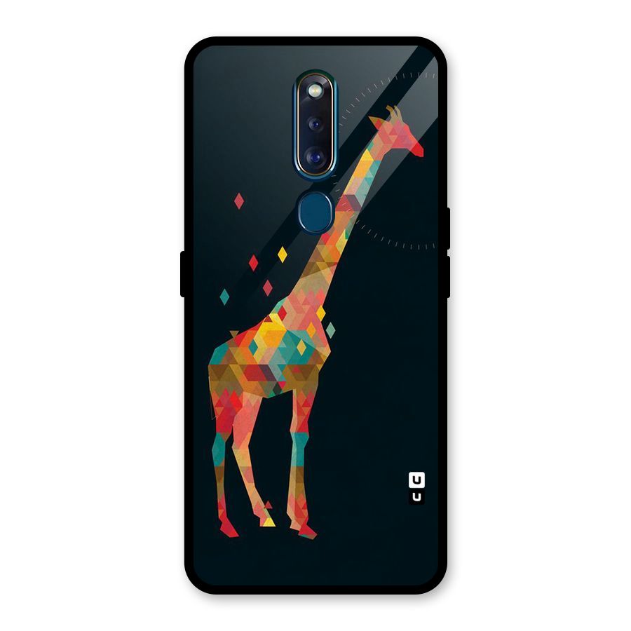 Colored Giraffe Glass Back Case for Oppo F11 Pro