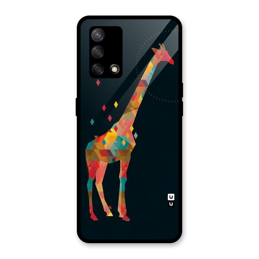 Colored Giraffe Glass Back Case for Oppo F19