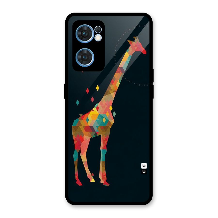 Colored Giraffe Glass Back Case for Oppo Reno7 5G