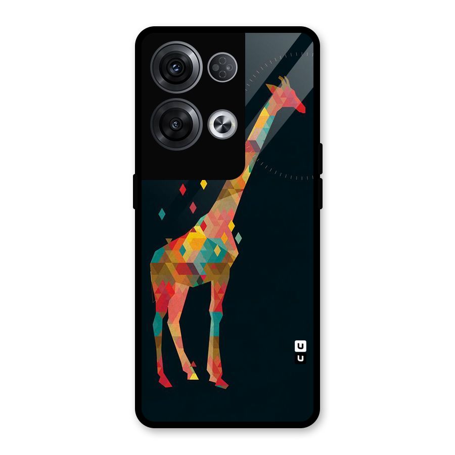 Colored Giraffe Glass Back Case for Oppo Reno8 Pro 5G