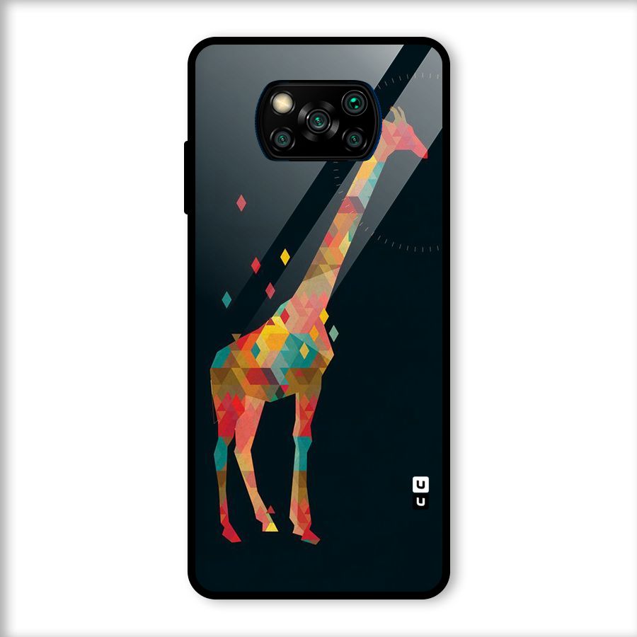 Colored Giraffe Glass Back Case for Poco X3