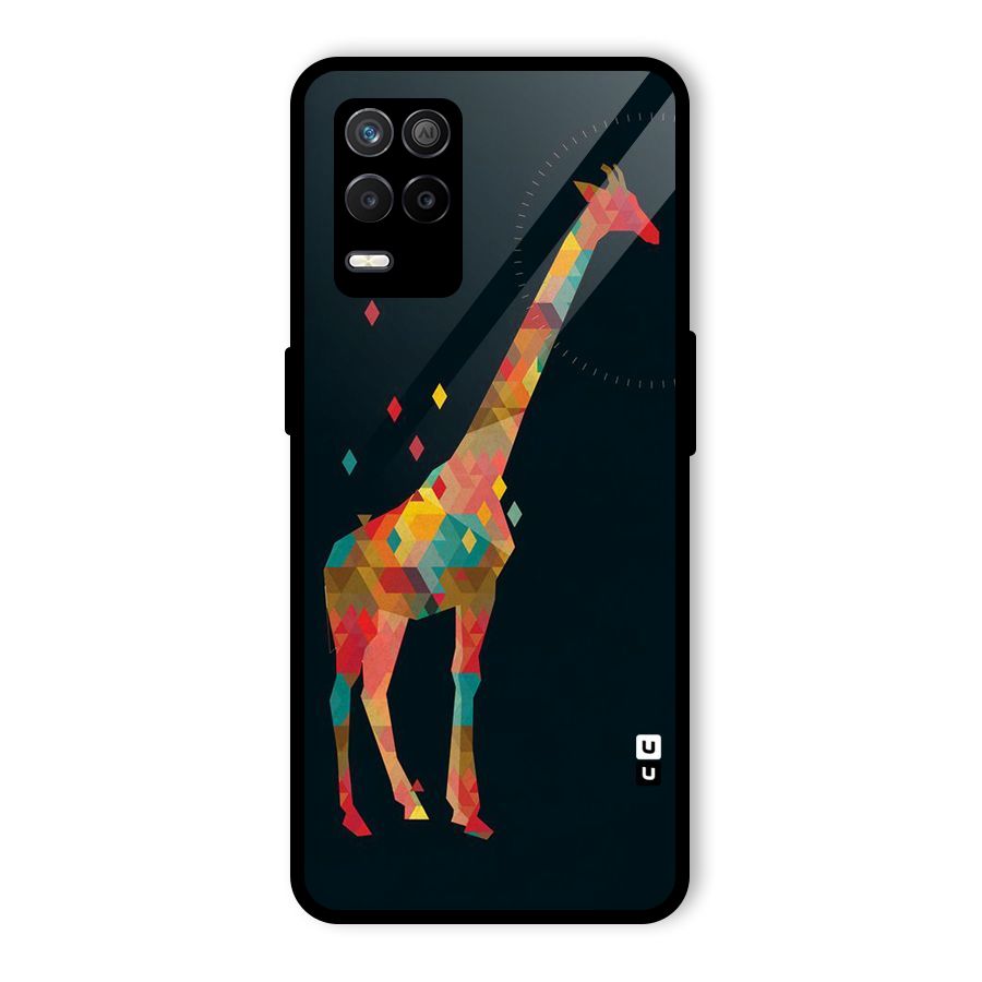 Colored Giraffe Glass Back Case for Realme 8 5G