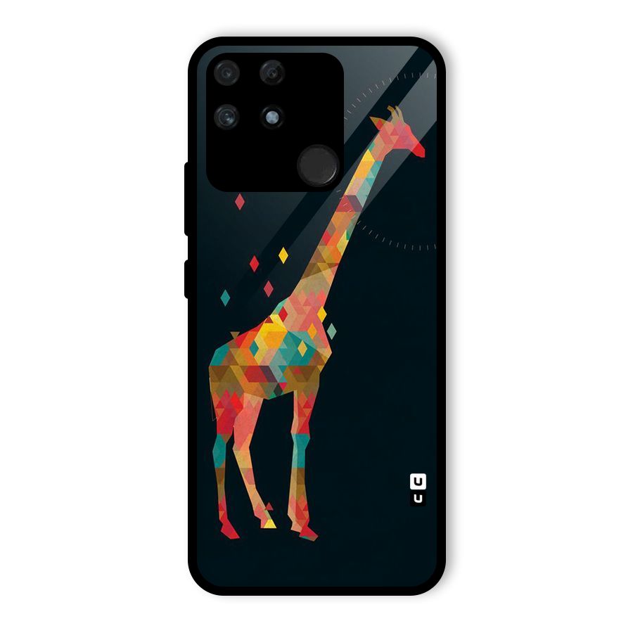 Colored Giraffe Glass Back Case for Realme Narzo 50A