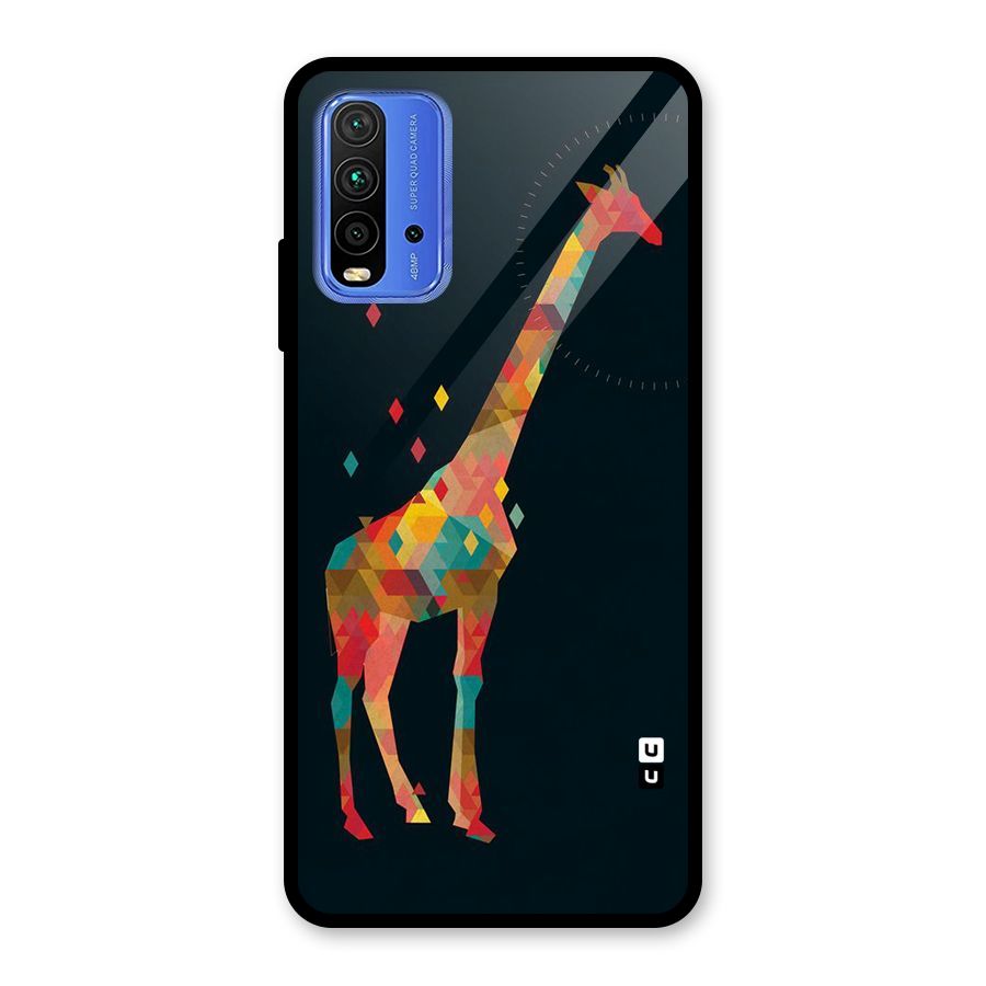 Colored Giraffe Glass Back Case for Redmi 9 Power