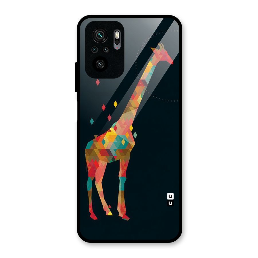 Colored Giraffe Glass Back Case for Redmi Note 10S