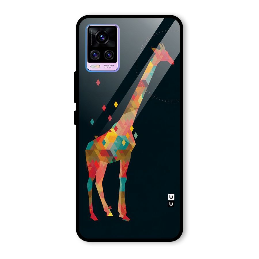 Colored Giraffe Glass Back Case for Vivo V20 Pro